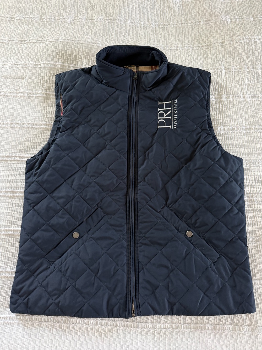 Brooks Brothers Navy Quilted Men's Vest with PRH Logo